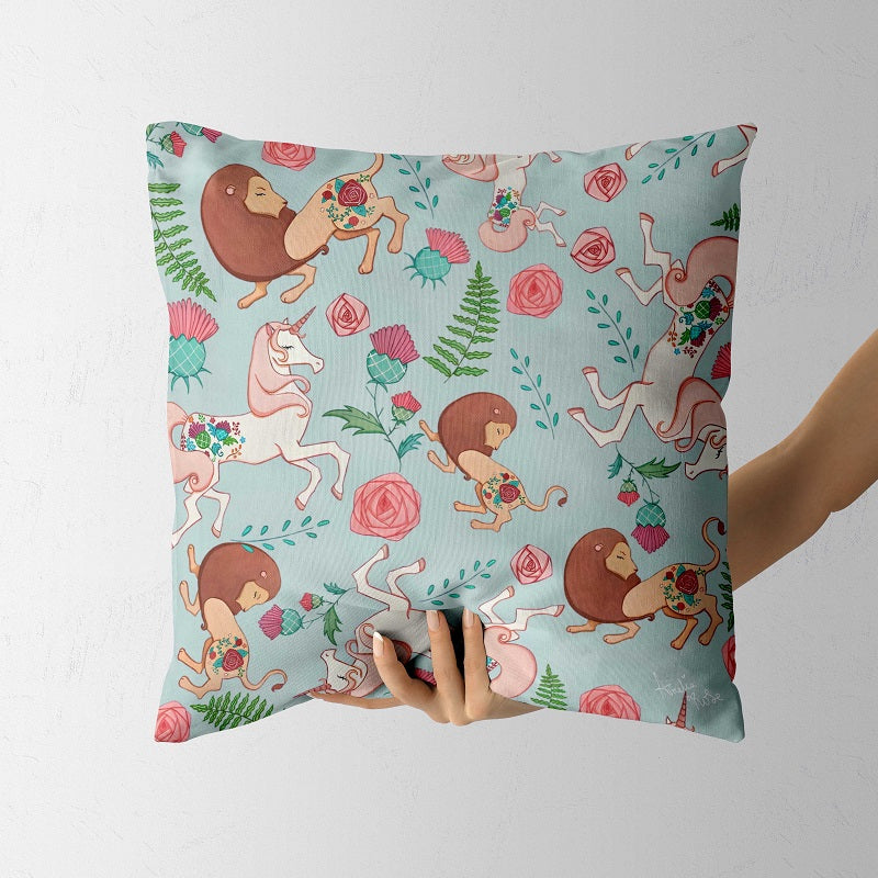 Feblilac The Lion and the Unicorn Cushion Covers Throw Pillow Covers by AmeliaRose Illustrations from UK - view 2