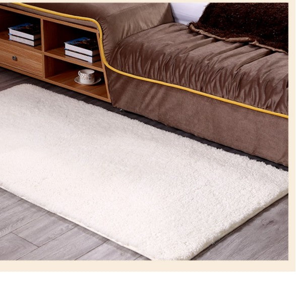 Feblilac Rectangular Solid White Thickened Tufted Bath Mat - view 3