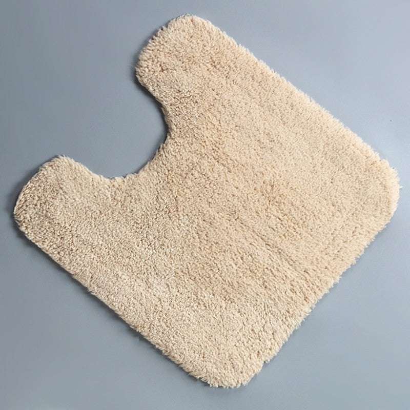 Feblilac Simple Solid Tufted Bathroom Mat Toilet U-Shaped Floor Mat - view 8