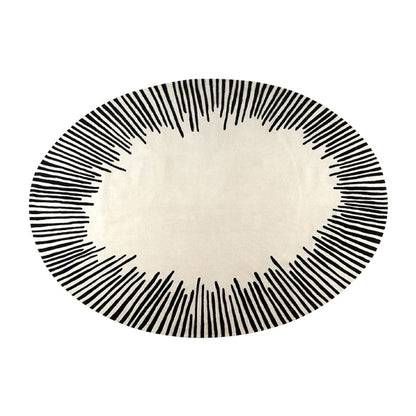 Feblilac Oval Minimalist Lines Living Room Carpet