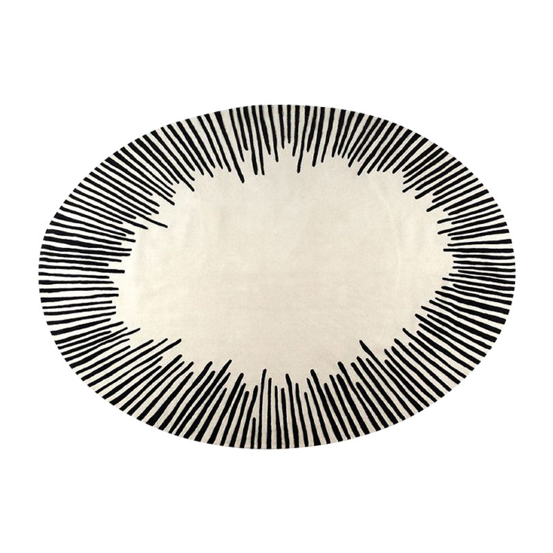 Feblilac Oval Minimalist Lines Living Room Carpet - view 2
