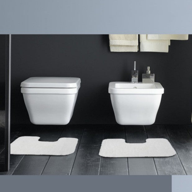 Feblilac Simple Solid Tufted Bathroom Mat Toilet U-Shaped Floor Mat - view 2
