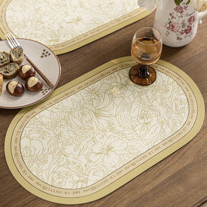 [Two pieces] Grippe American leather placemats waterproof and oil-proof placemats insulation pads cream wind table mats Western placemats