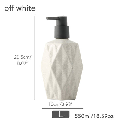Off-white Ceramic Soap Dispenser, Foaming Pump Bathroom Bottle, Simple Design, Refillable Reusable Lotion Pump for Bathroom Kitchen, 550ml/18.59oz