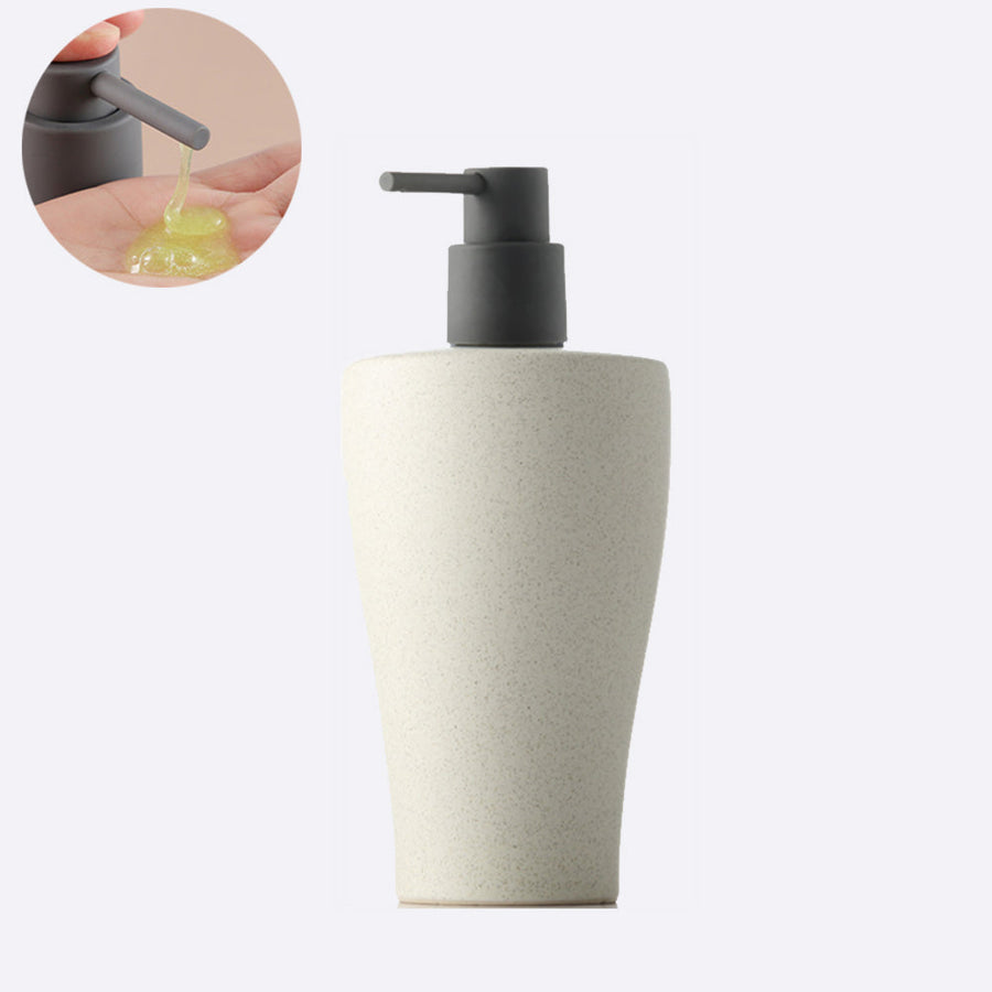 Off white Ceramic Soap Dispenser, Liquid Bathroom Bottle, Simple Design, Refillable Reusable Lotion Pump for B