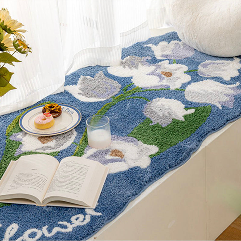 Purple Flowers Bedroom Runner Mat - Feblilac® Mat