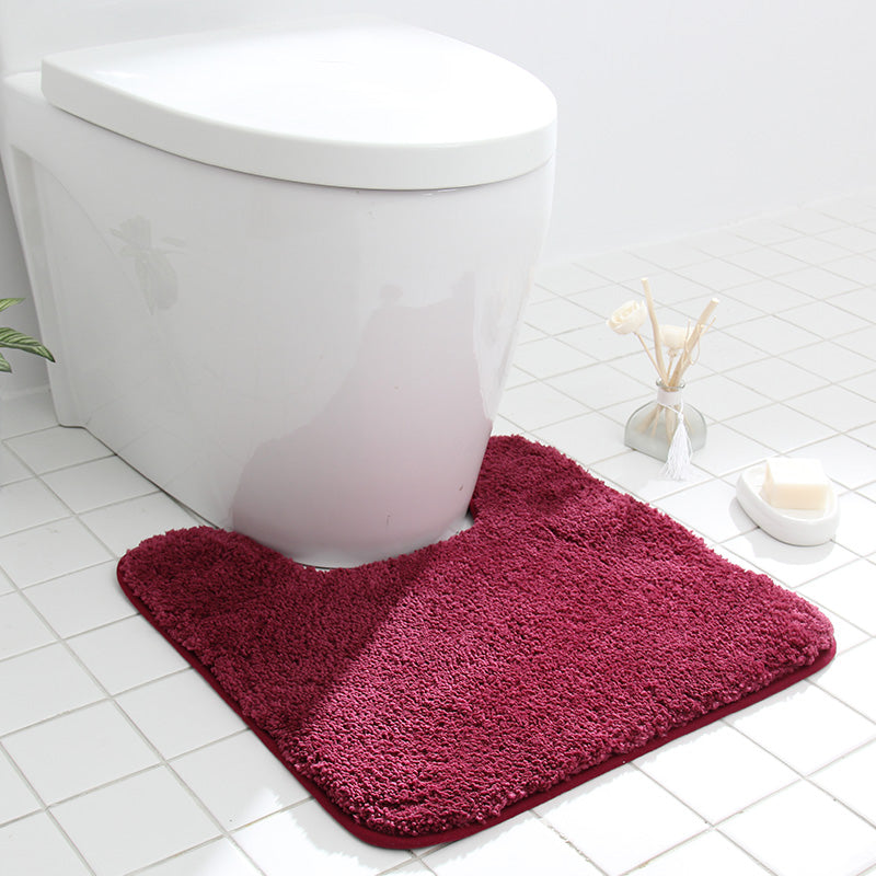 Feblilac Square Solid Tufted Toilet U-Shaped Floor Bathroom Mat - view 2
