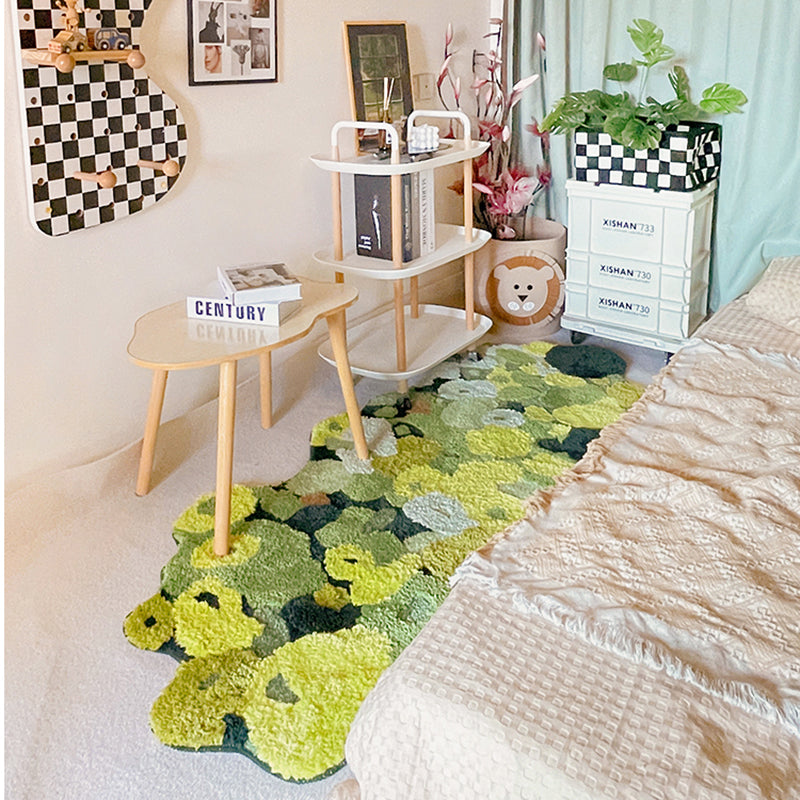 Feblilac 3D Green Moss Bedroom Runner Mat - view 4