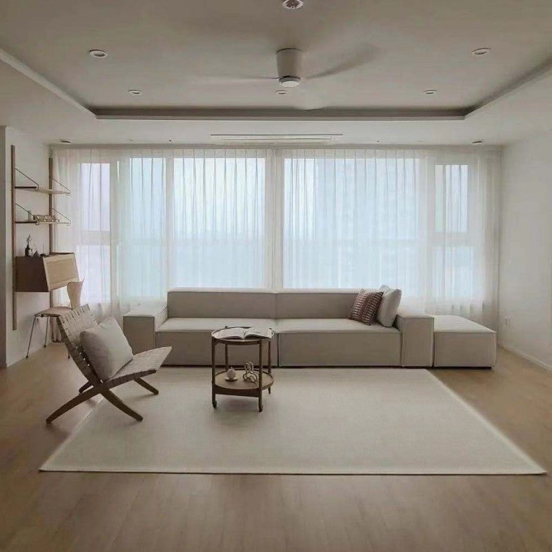 Feblilac Simple Solid Color Wool Cashmere Living Room Mat Carpet - view 3