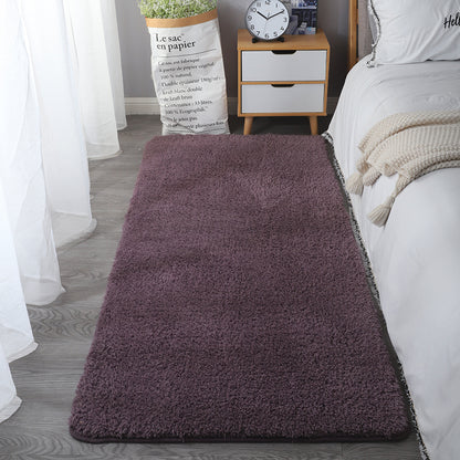 Feblilac Rectangular Solid Purple Thickened Tufted Bath Mat