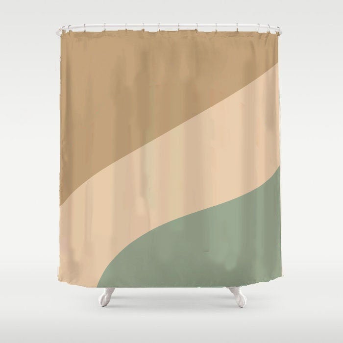 Light Brown Curve Shower Curtain