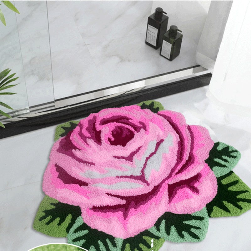 Feblilac Pink Rose Tufted Bathmat