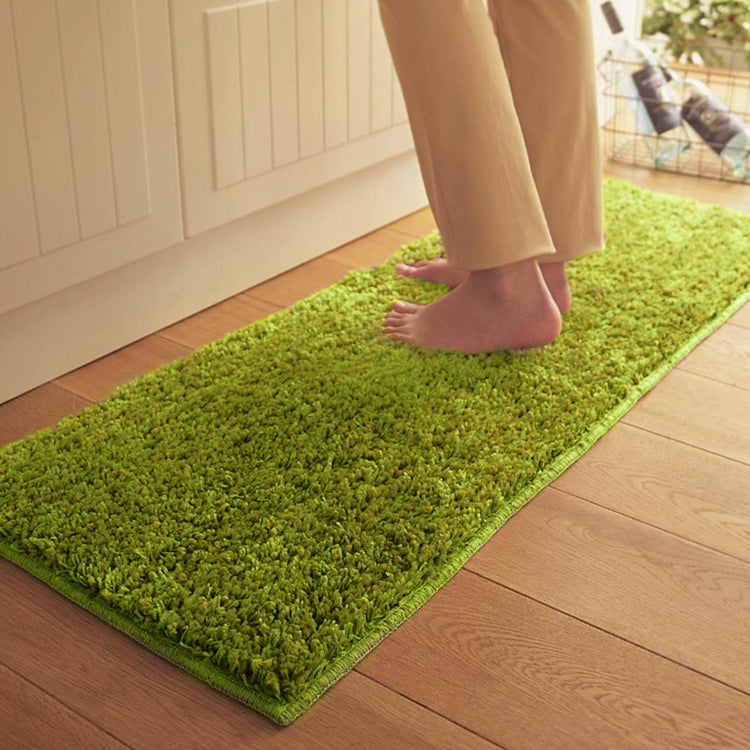Flocking Mat Feblilac Rectangular Solid Green Tufted Bath Mat, Rectangular Solid ...