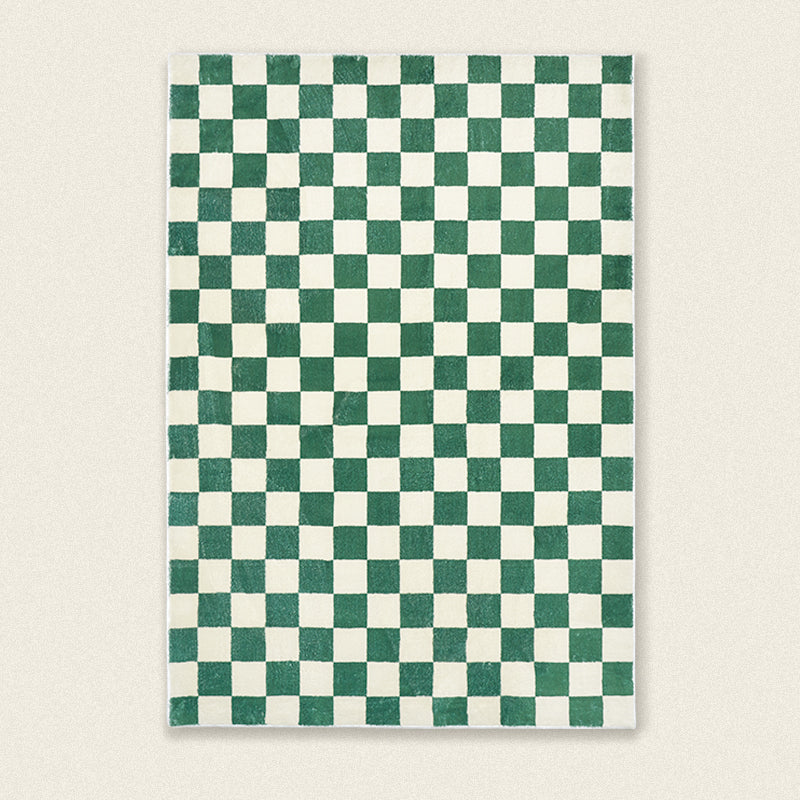 Feblilac Print Modern Minimalist Square Grid Poly Living Room Mat Carpet