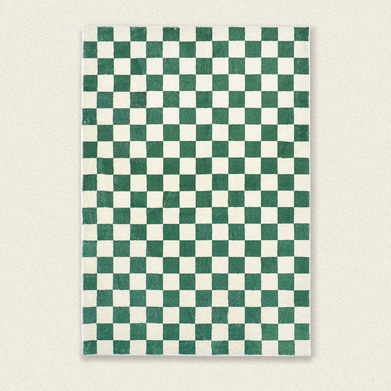 Feblilac Print Modern Minimalist Square Grid Poly Living Room Mat Carpet