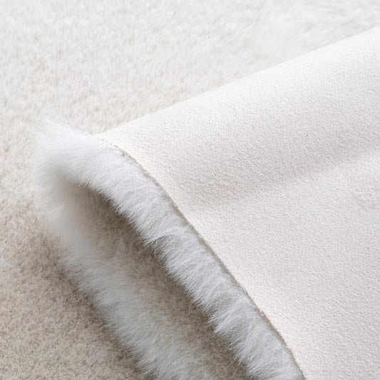 Feblilac White Grey Rabbit Hair Feel Bedroom Rug - Feblilac® Mat