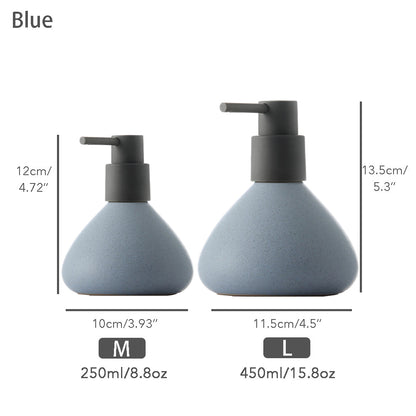 Off-white Ceramic Soap Dispenser, Oval Bathroom Bottle for Bathroom Kitchen
