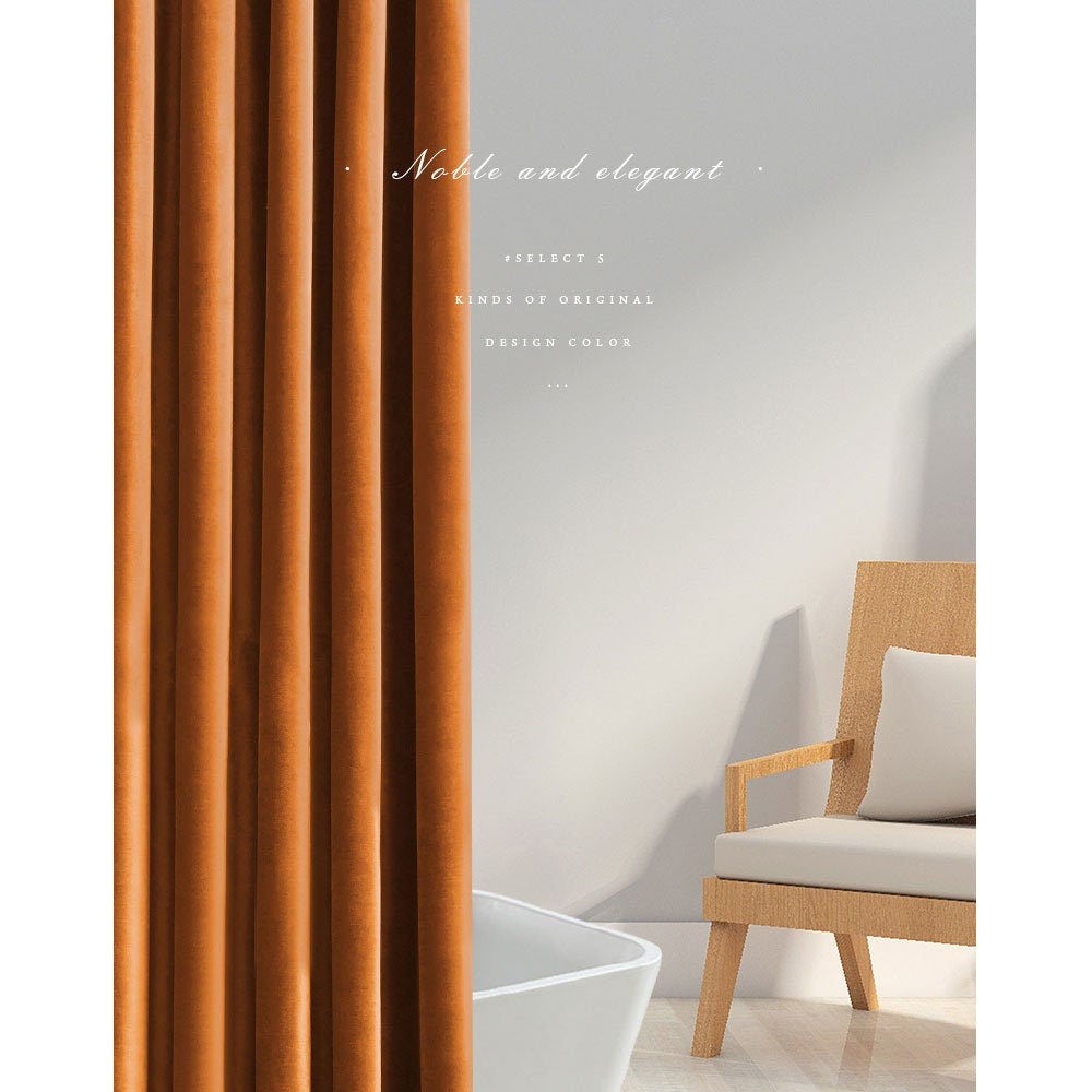 Orange Velvet Shower Curtain