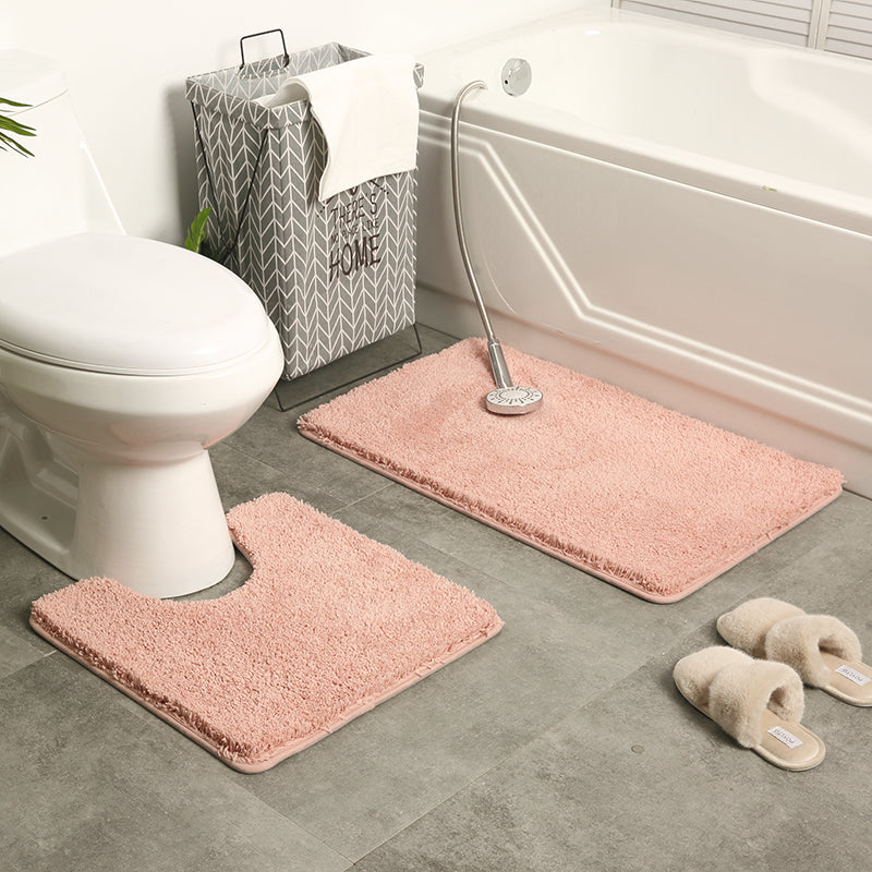 Feblilac Solid Tufted Bathroom Mat Toilet U-Shaped Floor Mat