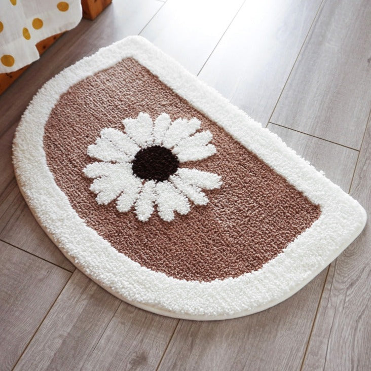 Semicircle Daisy Bathroom Mat - Feblilac® Mat
