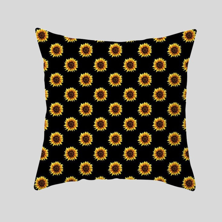 Feblilac Square Poly Yellow Sunflower Throw Pillow Covers Cushion covers