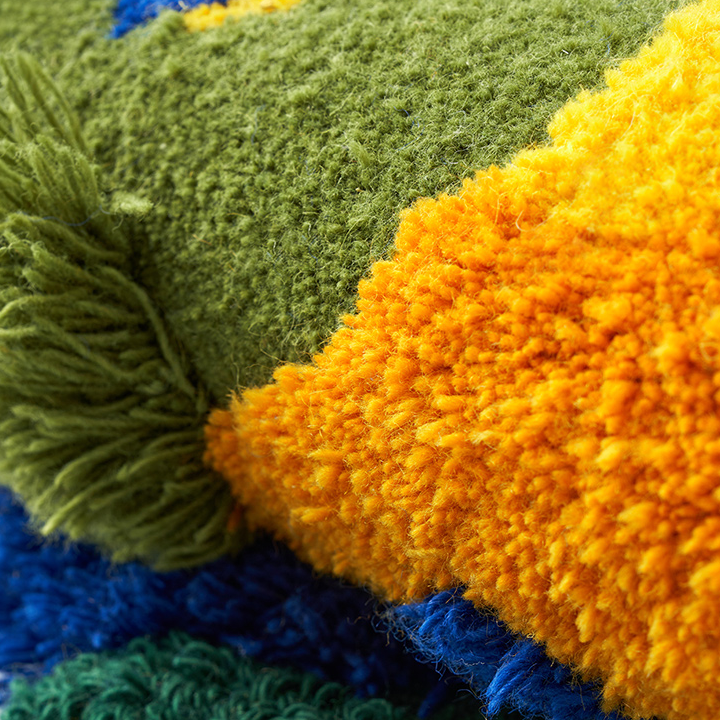 Feblilac 3D Blue-Green-Yellow Moss Leaves Wool Area Rug Carpet - Feblilac® Mat
