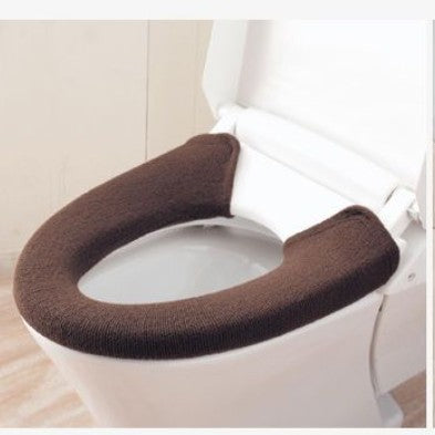 Feblilac Cherry Acrylic Fibers U-shape Bathroom Toilet Rugs and Lid Cover Toilet Seat Cover Kit