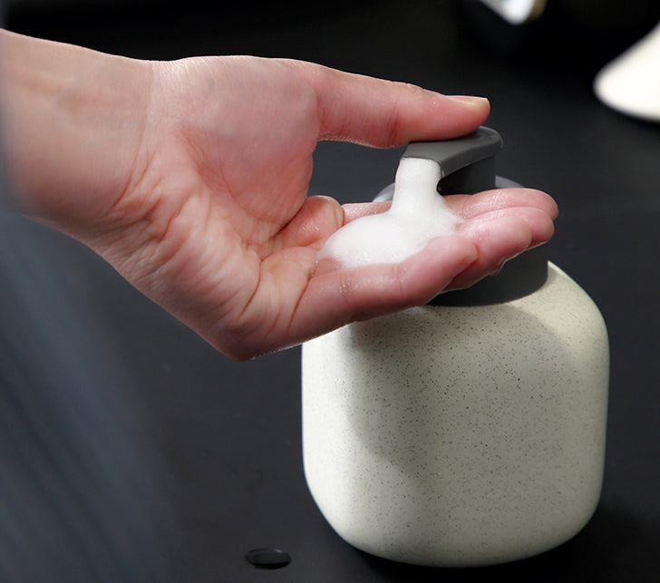 Ceramic Soap Dispenser, Foaming Pump Bathroom Bottle, Simple Design, Refillable Reusable Lotion Pump for Bathr - view 4