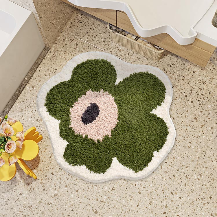 Feblilac Abstract Daisy Flower Bedroom Bath Area Mat, Multiple Sized ...