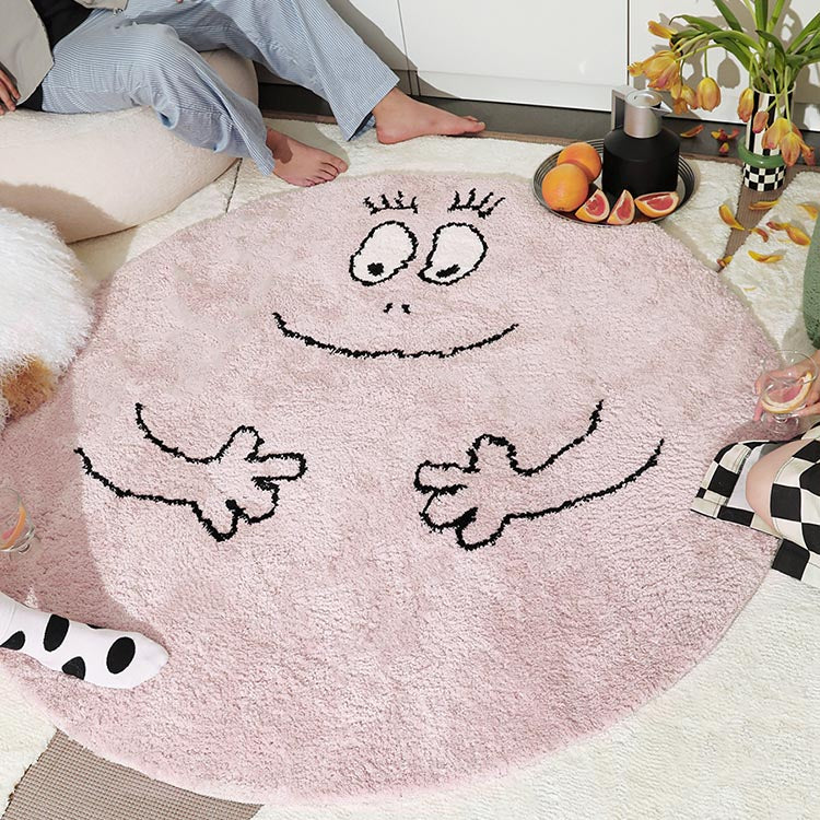 Blue Pink Black Smile Face Bedroom Mat