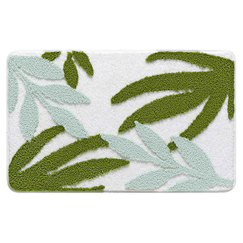 Light Green Leaves Bath Mat - Feblilac® Mat