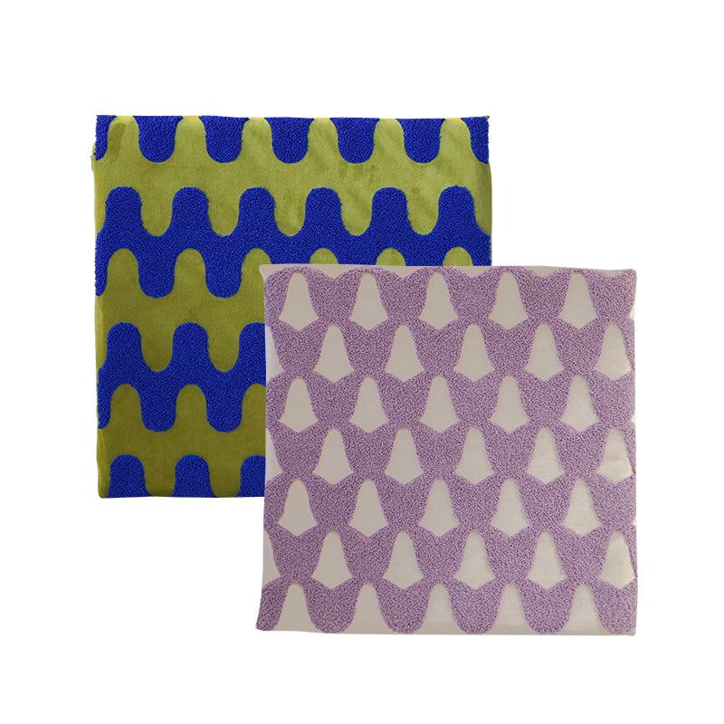 Feblilac Geometric Wave Memory Foam Tufted Cushion