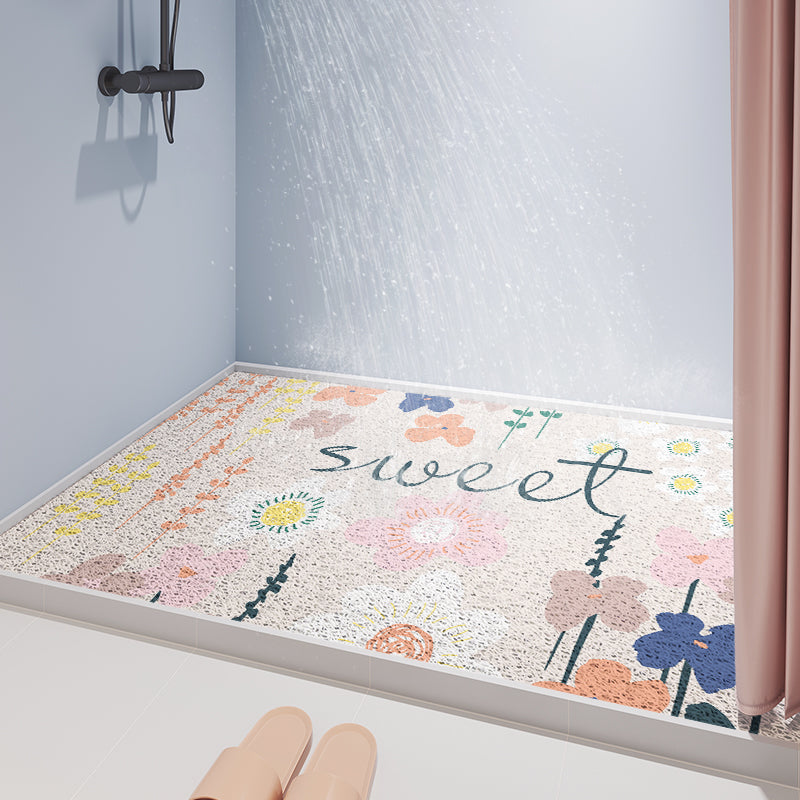 Sweet Flower PVC Bathroom Mat