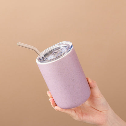 Ceramic Mug with Straw | Solid Color