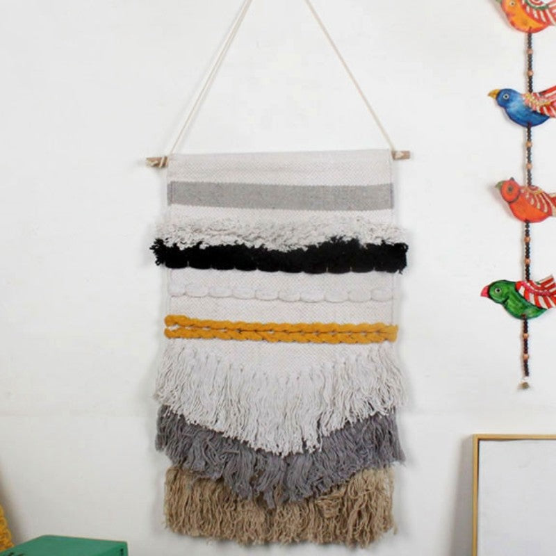 Feblilac Indian Style Tassel Tufted Tapestry