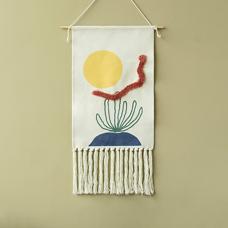 Feblilac Decorate Geometrical Tassel Tufted Tapestry - view 3
