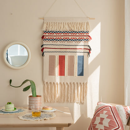 Feblilac Geometric Tassel Tufted Tapestry