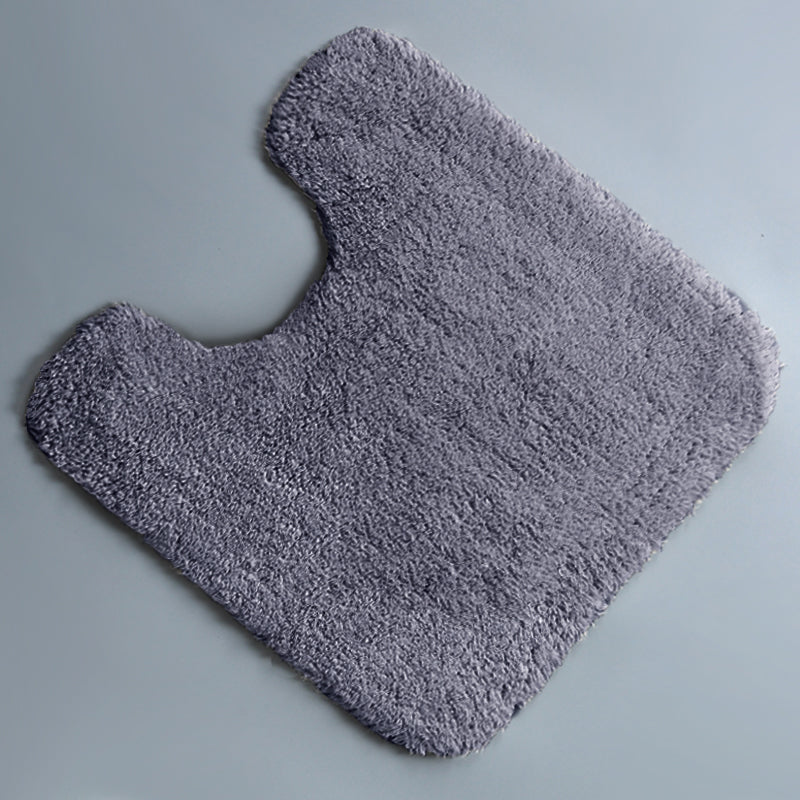 Feblilac Simple Solid Tufted Bathroom Mat Toilet U-Shaped Floor Mat