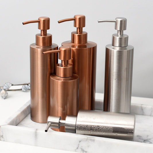 Nordic 304 stainless steel lotion bottle sub-bottling bathroom metal press bottle shower gel hand sanitizer bottle