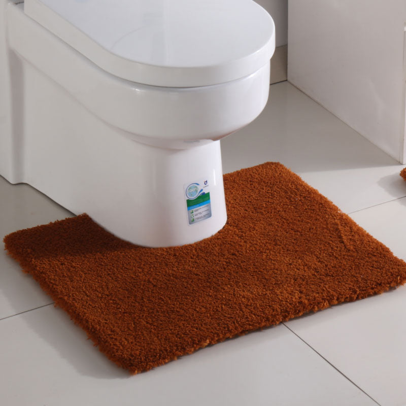 Feblilac Solid Tufted Toilet U-Shaped Floor Bathroom Mat