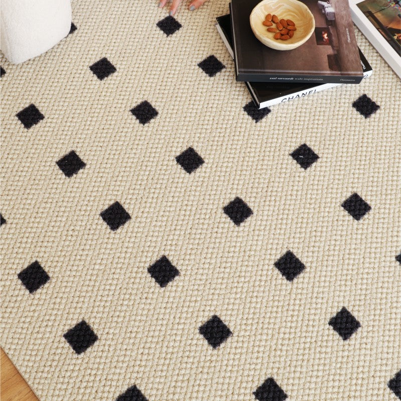 Feblilac Rectangular Geometric Pattern Living Room Wool Carpet ...