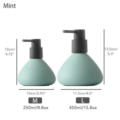 Off-white Ceramic Soap Dispenser, Oval Bathroom Bottle for Bathroom Kitchen