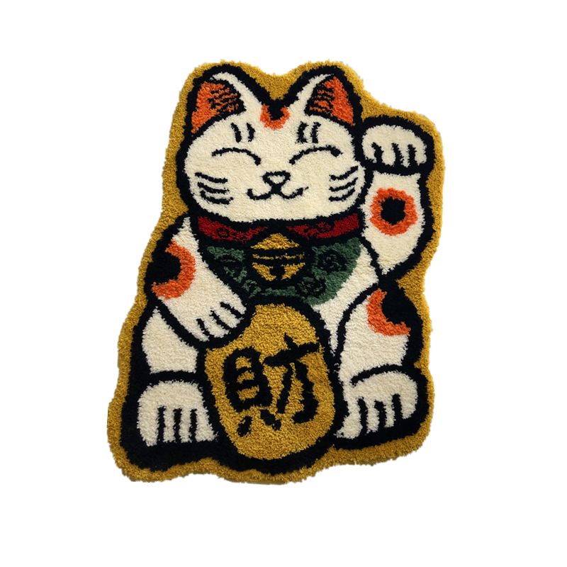 Feblilac Japanese Style Fortune Cat Bathroom Mat 70x93cm - Feblilac® Mat