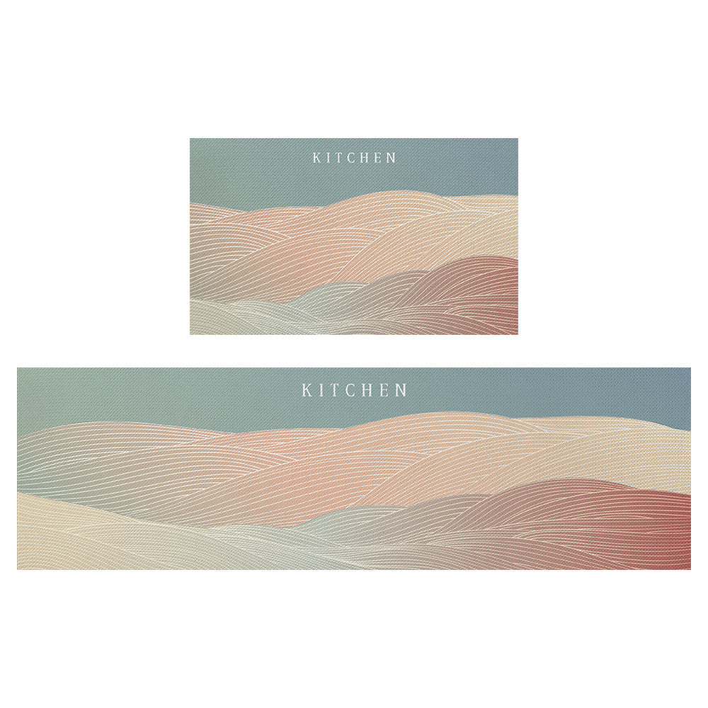 Feblilac Abstract Mountains Wave PVC Leather Kitchen Mat - Feblilac® Mat