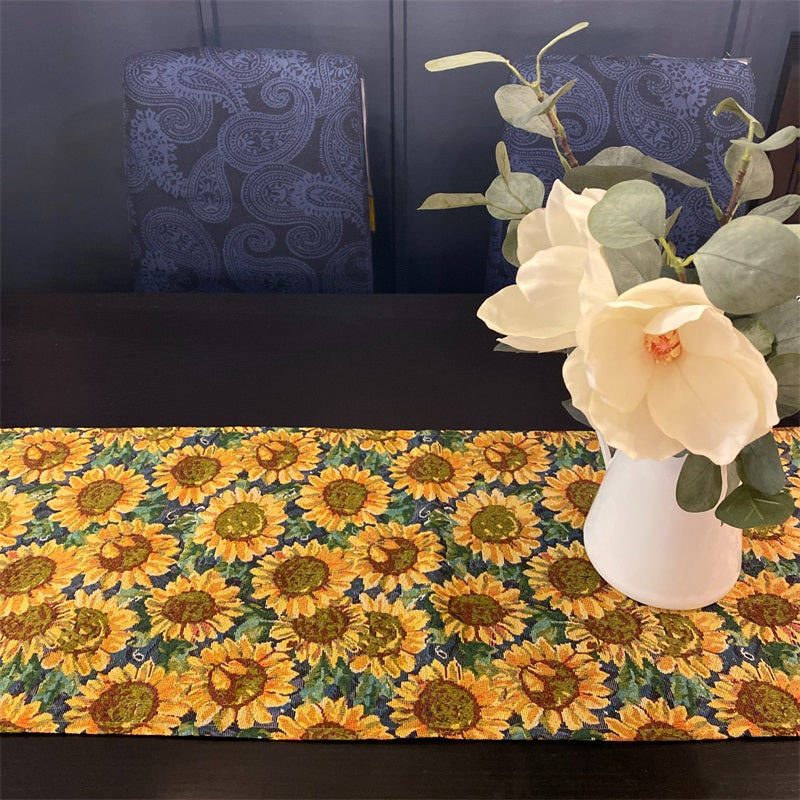 Feblilac The Retro Sunflower and Chamomile Table Runner