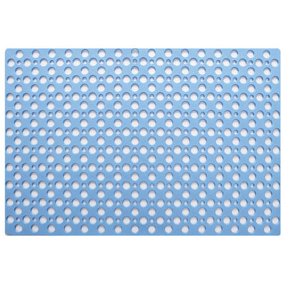 Feblilac TPE Blue/Grey/Khaki/White Drain Holes and Suction Cups Antiskid Tub Rug, Bathtub Mats