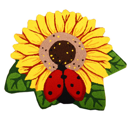 Feblilac Woven Acrylic Fibers Sunflower and Ladybug Door Mat - Feblilac® Mat
