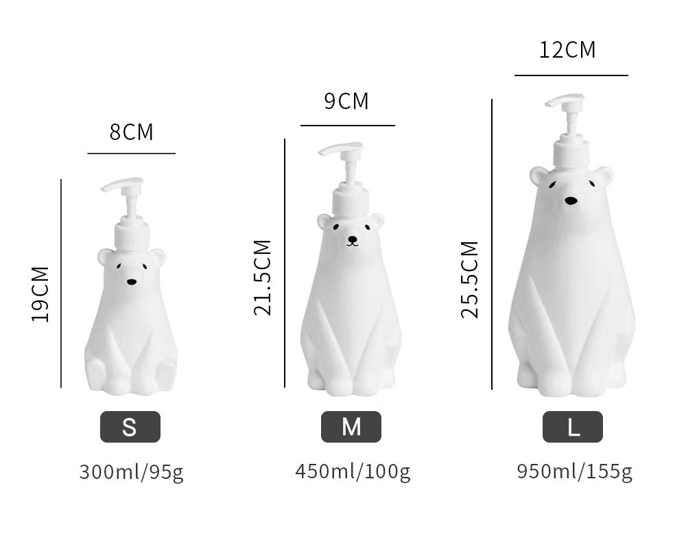 Plastic Polar Bear Soap Dispenser, PVC Liquid Soap Pump Bottle