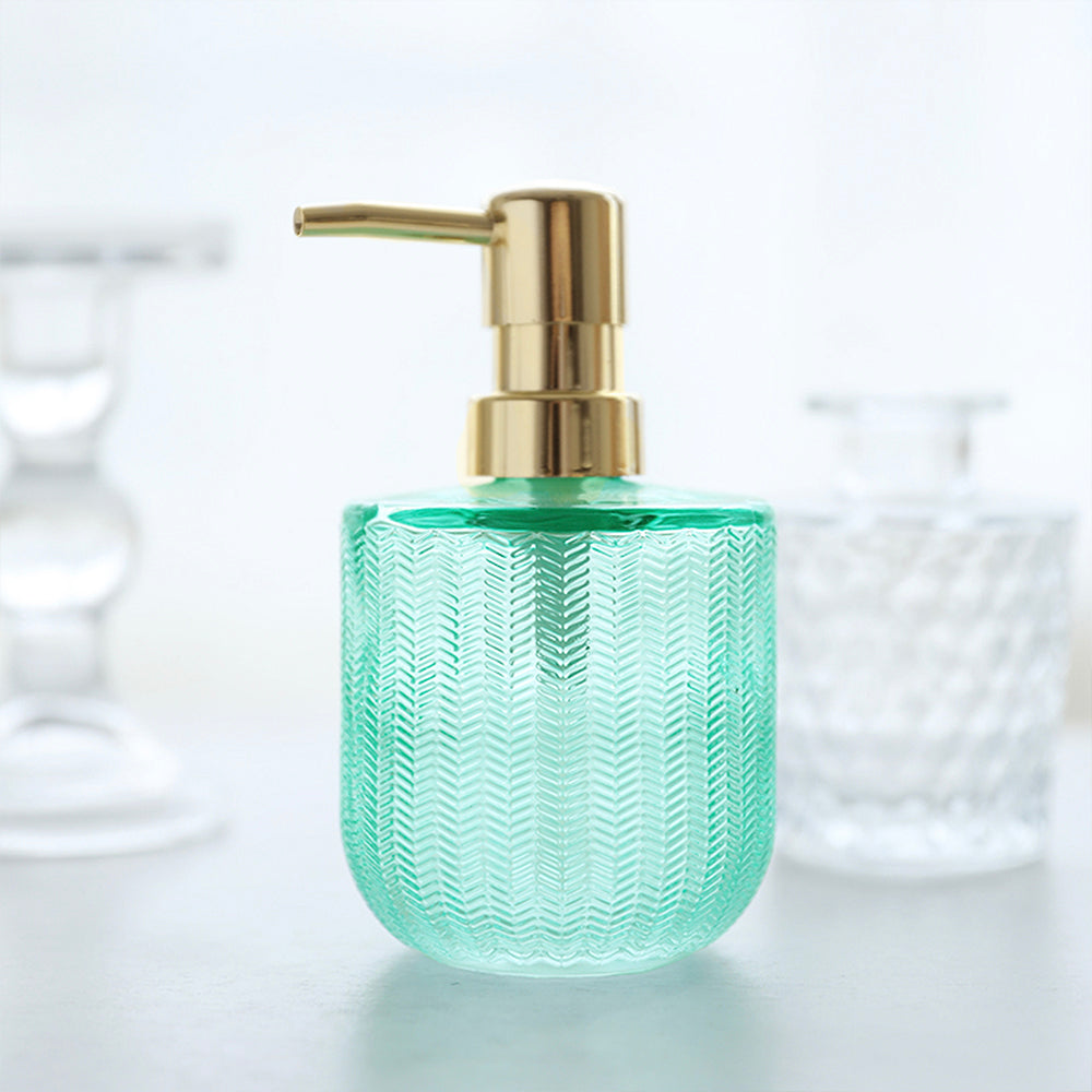 Green Glass Soap Dispenser, Small-Size Pump Bottle, 270ml/9.67 oz