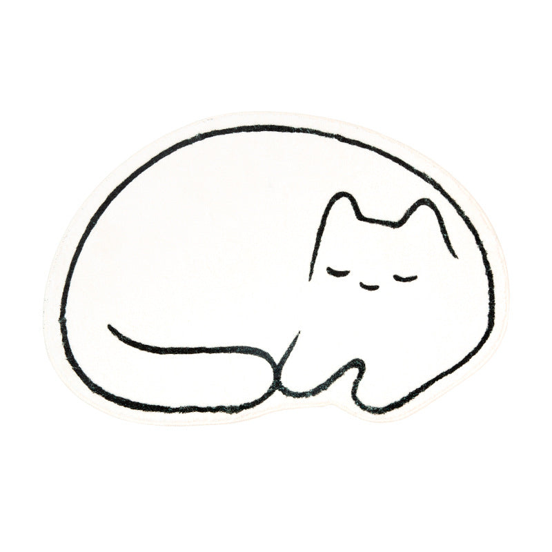 Feblilac Cute White Cat Bath Mat, Animal Bathroom Rug - Feblilac® Mat